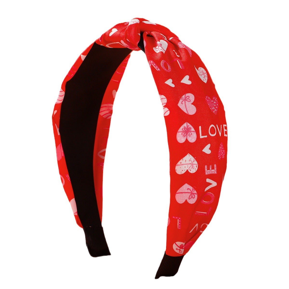 Wholesale Valentine' s Day Love Fabric Pink Y2k Headband High Heels Pattern